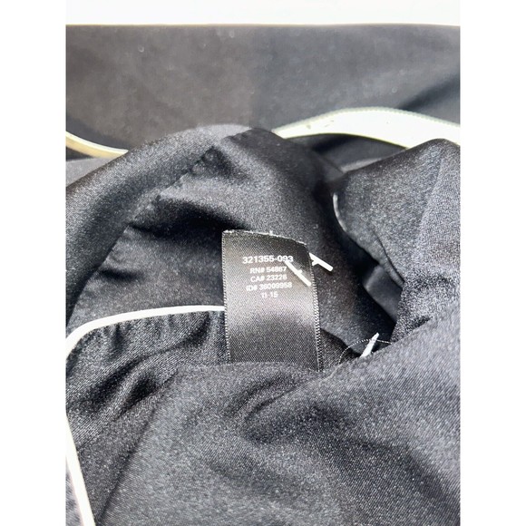 Victoria's Secret Black Satin Button Down Sleep Shirt w/White Trim Size Small - Picture 10 of 10